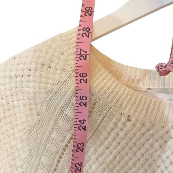 Loft white sweater wool blend long sleeve knit  medium - Picture 8 of 8